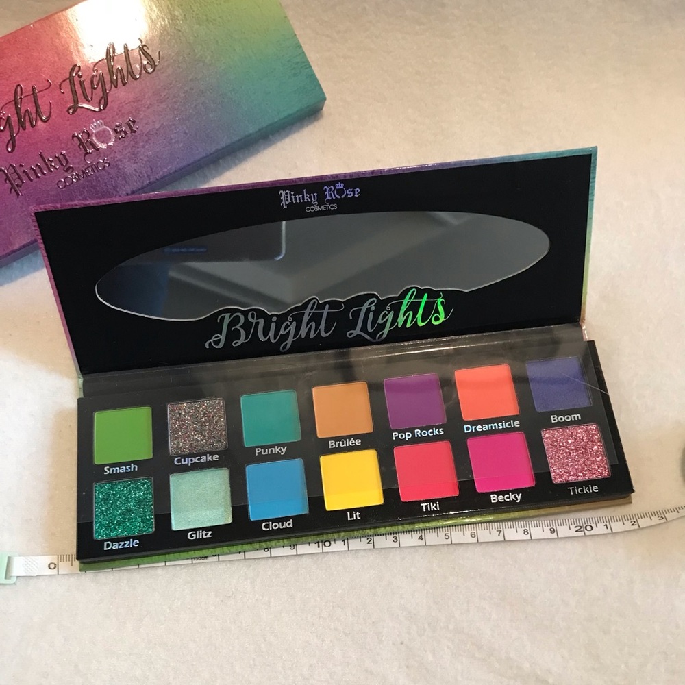 Bright lights Pinky Rose cosmetics shadow palette